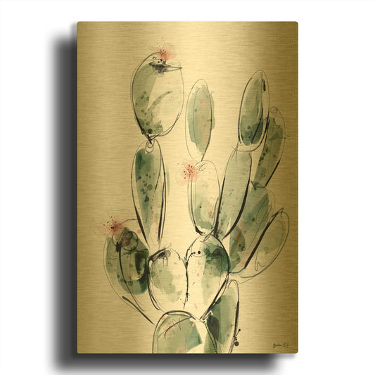 'Prickly Pear' By Green Lili Gold Metal Wall Art