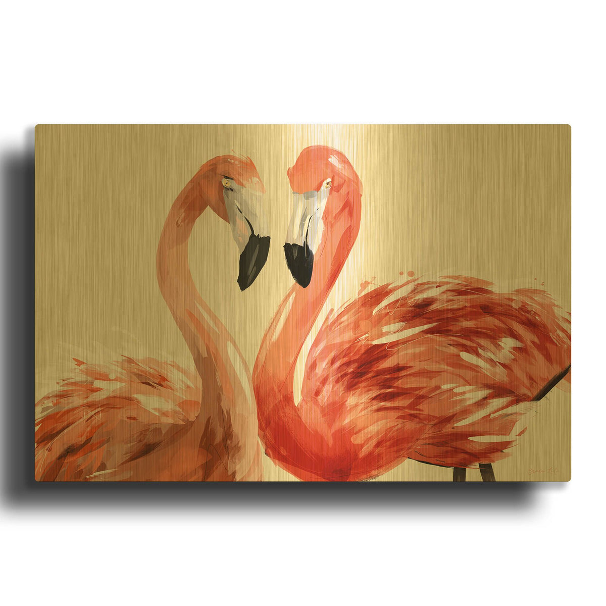 'Strike a Pose' By Green Lili Gold Metal Wall Art