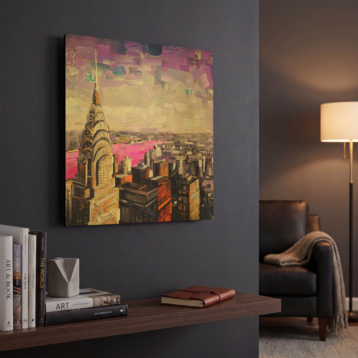 'Chrysler View' By Grey Gold Metal Wall Art