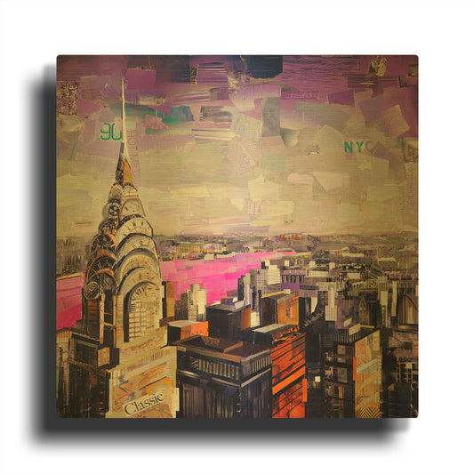 'Chrysler View' By Grey Gold Metal Wall Art