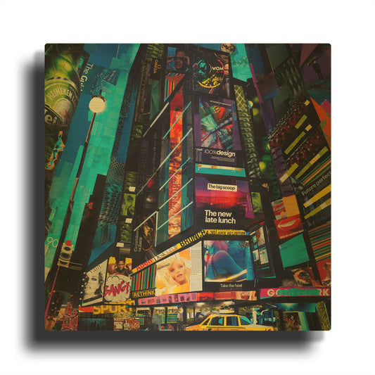 'City Night' By Grey Gold Metal Wall Art