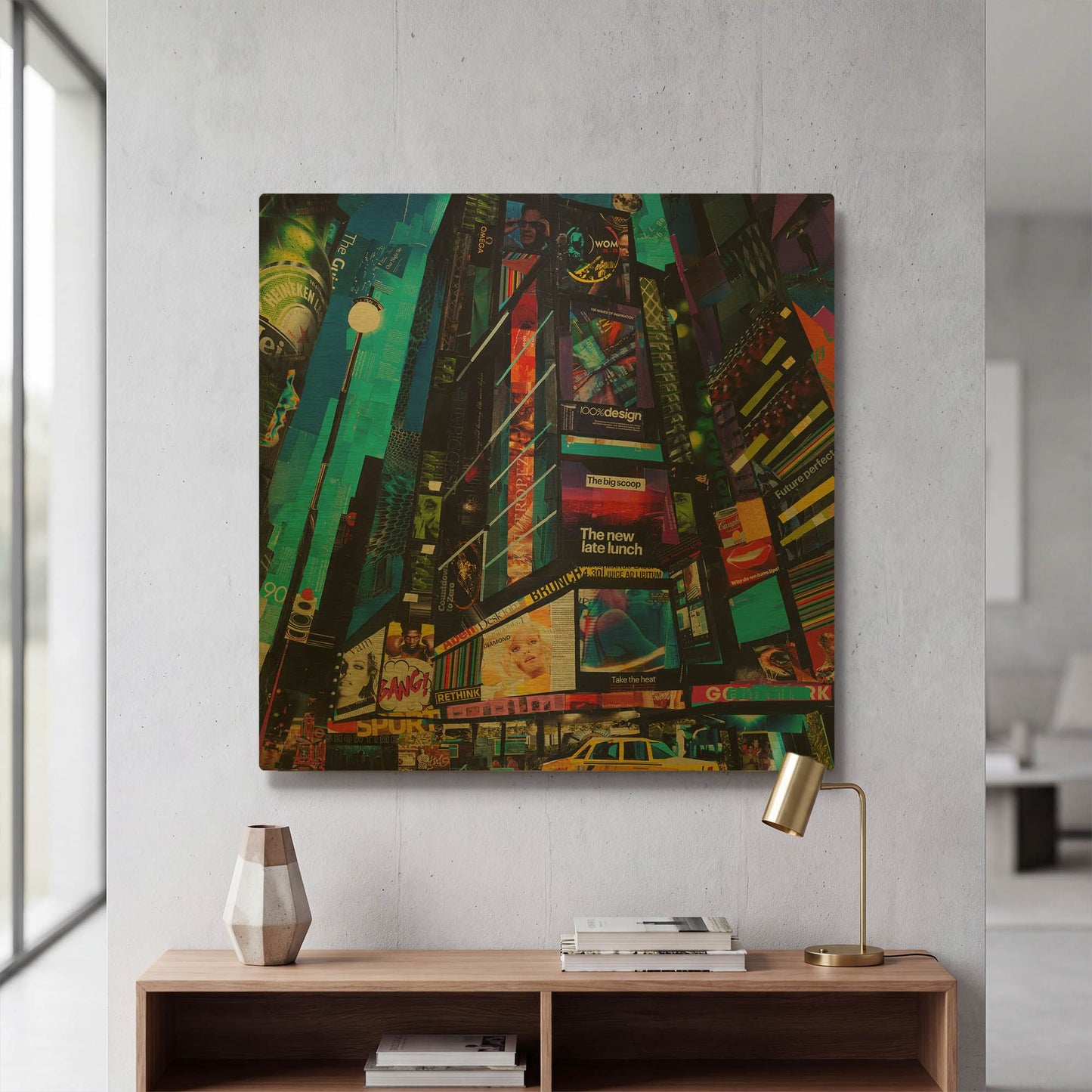 'City Night' By Grey Gold Metal Wall Art