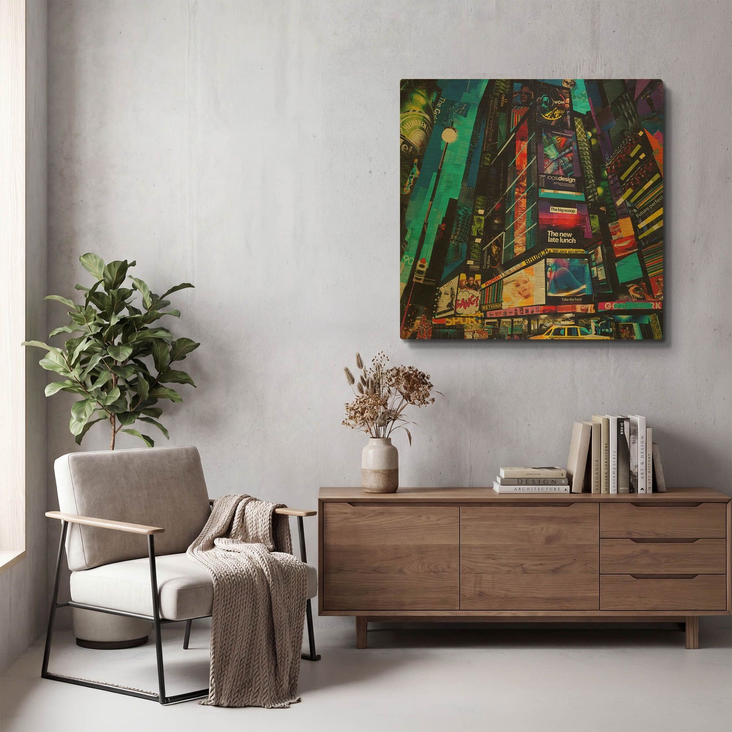 'City Night' By Grey Gold Metal Wall Art