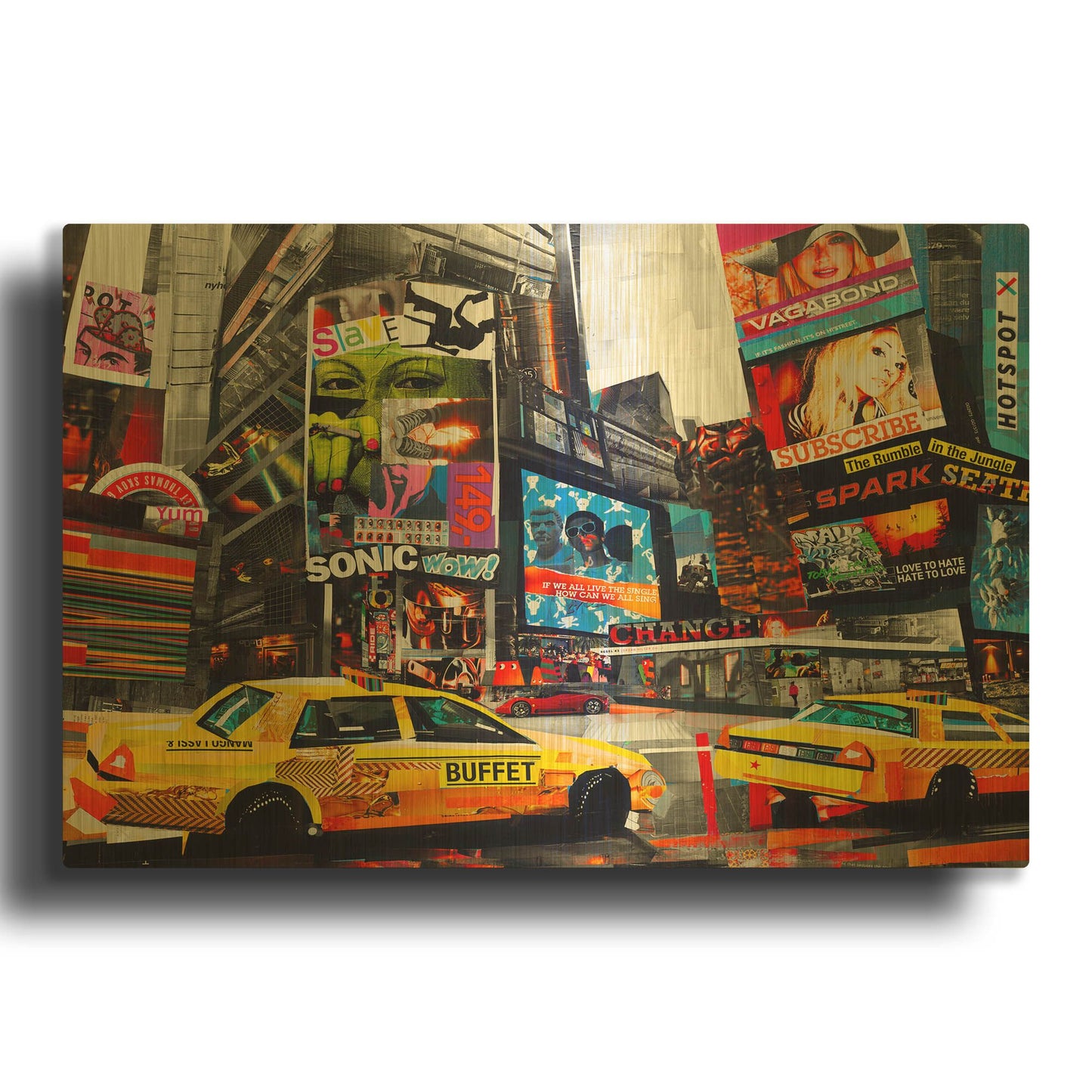 'Downtown' By Grey Gold Metal Wall Art