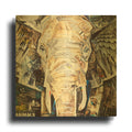 'Elephants Gaze' By Grey Gold Metal Wall Art