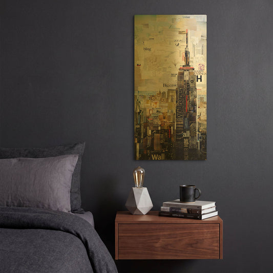'Empire State' By Grey Gold Metal Wall Art