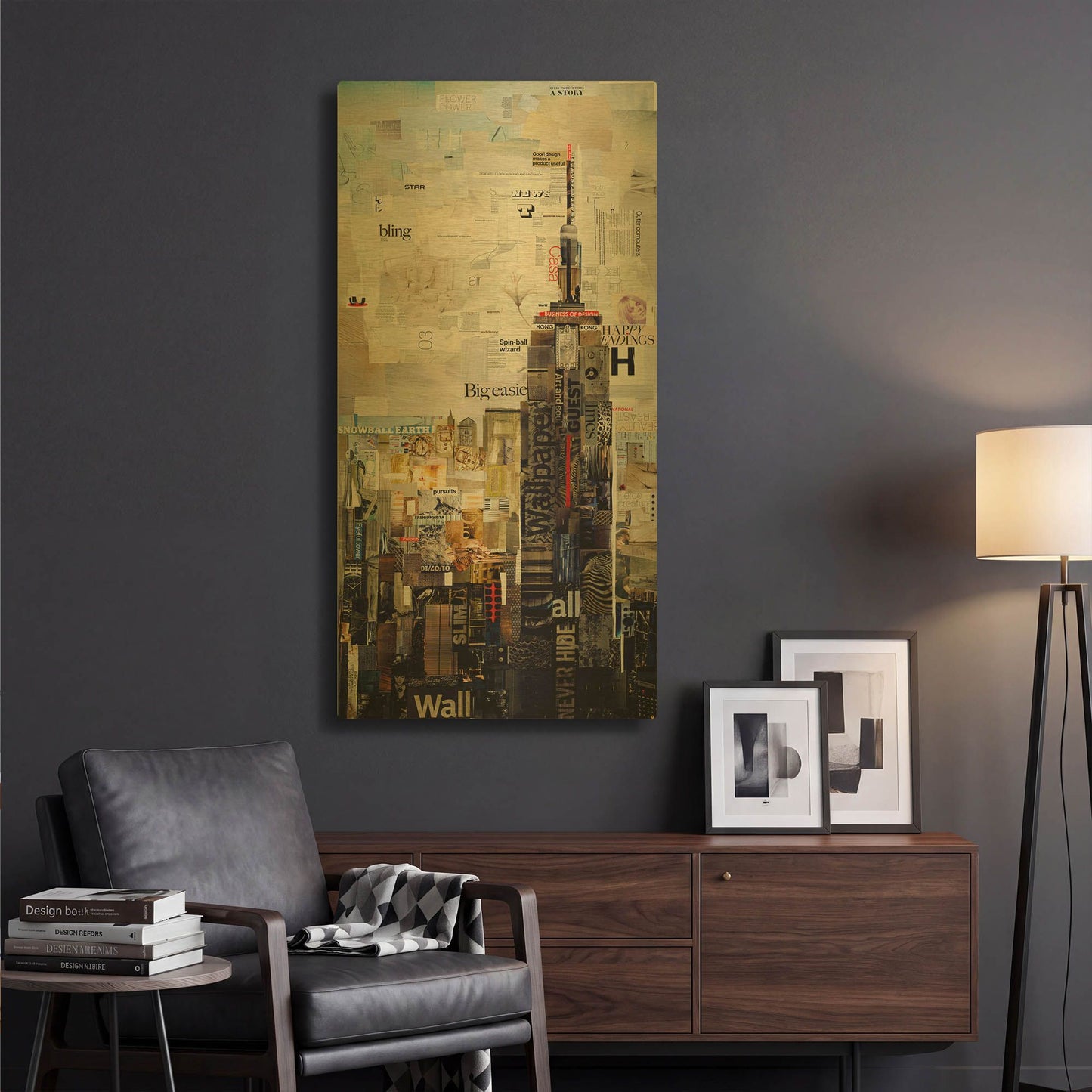 'Empire State' By Grey Gold Metal Wall Art