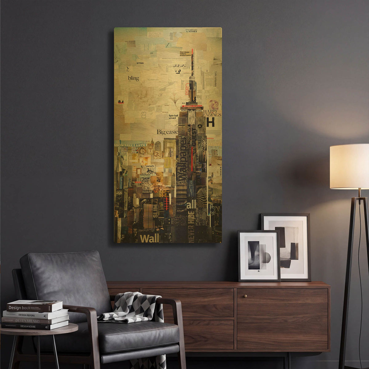 'Empire State' By Grey Gold Metal Wall Art