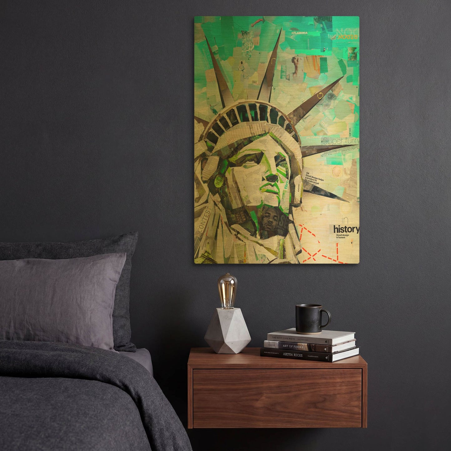 'Freedom' By Grey Gold Metal Wall Art