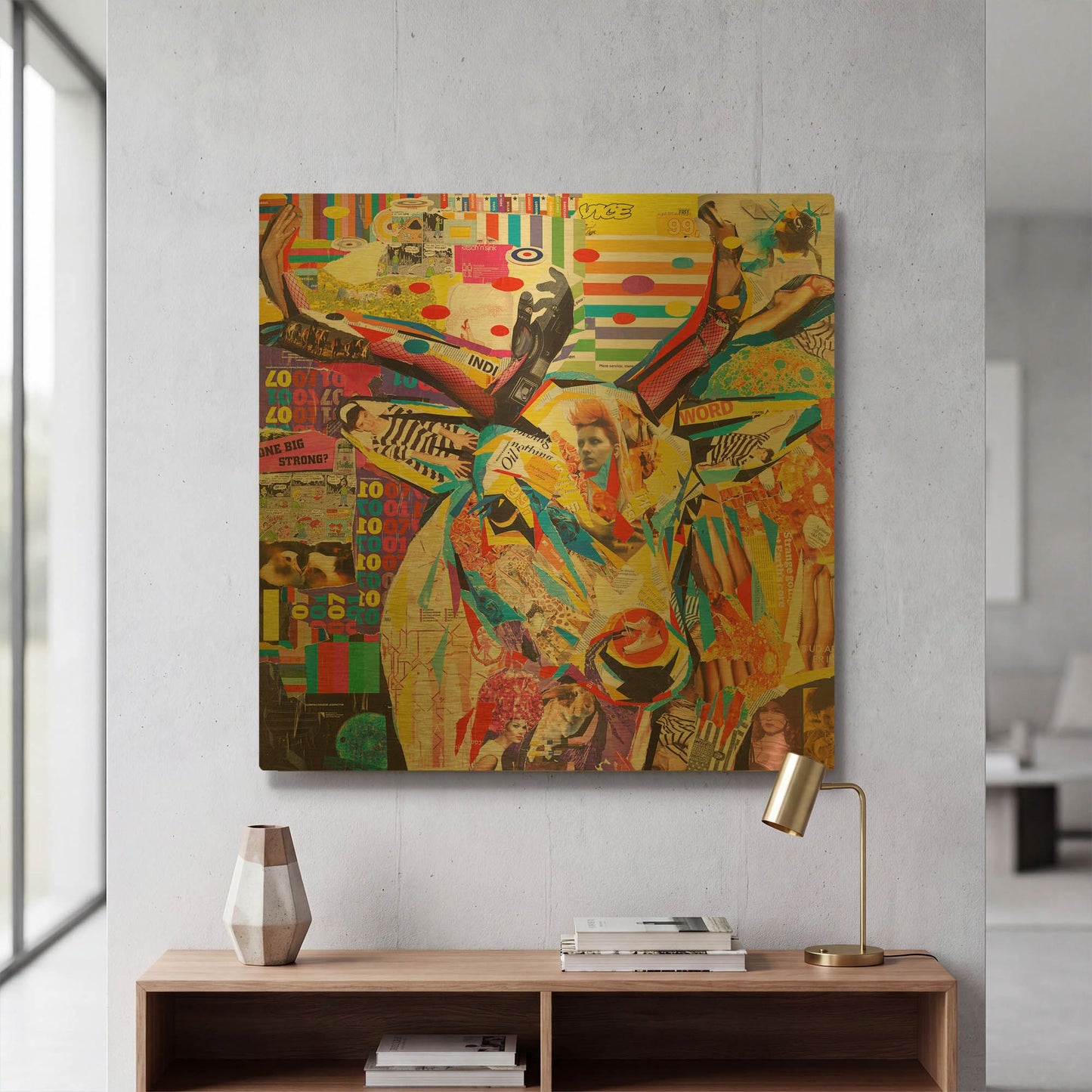 'Funky Deer' By Grey Gold Metal Wall Art
