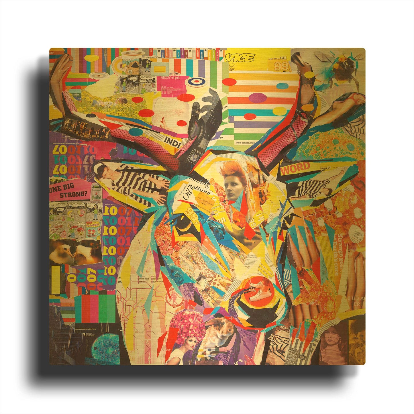'Funky Deer' By Grey Gold Metal Wall Art