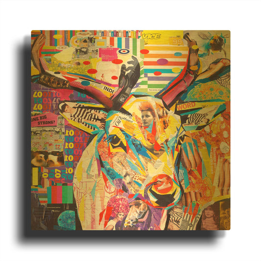 'Funky Deer' By Grey Gold Metal Wall Art