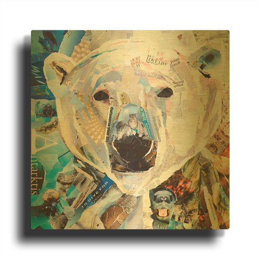 'Polar Bear' By Grey Gold Metal Wall Art