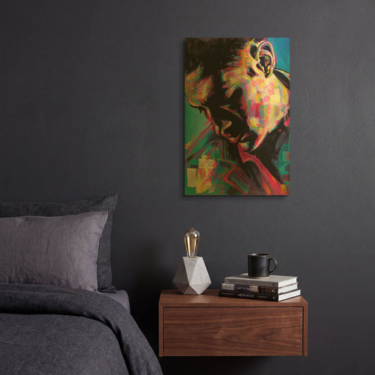 'Poser' By Grey Gold Metal Wall Art