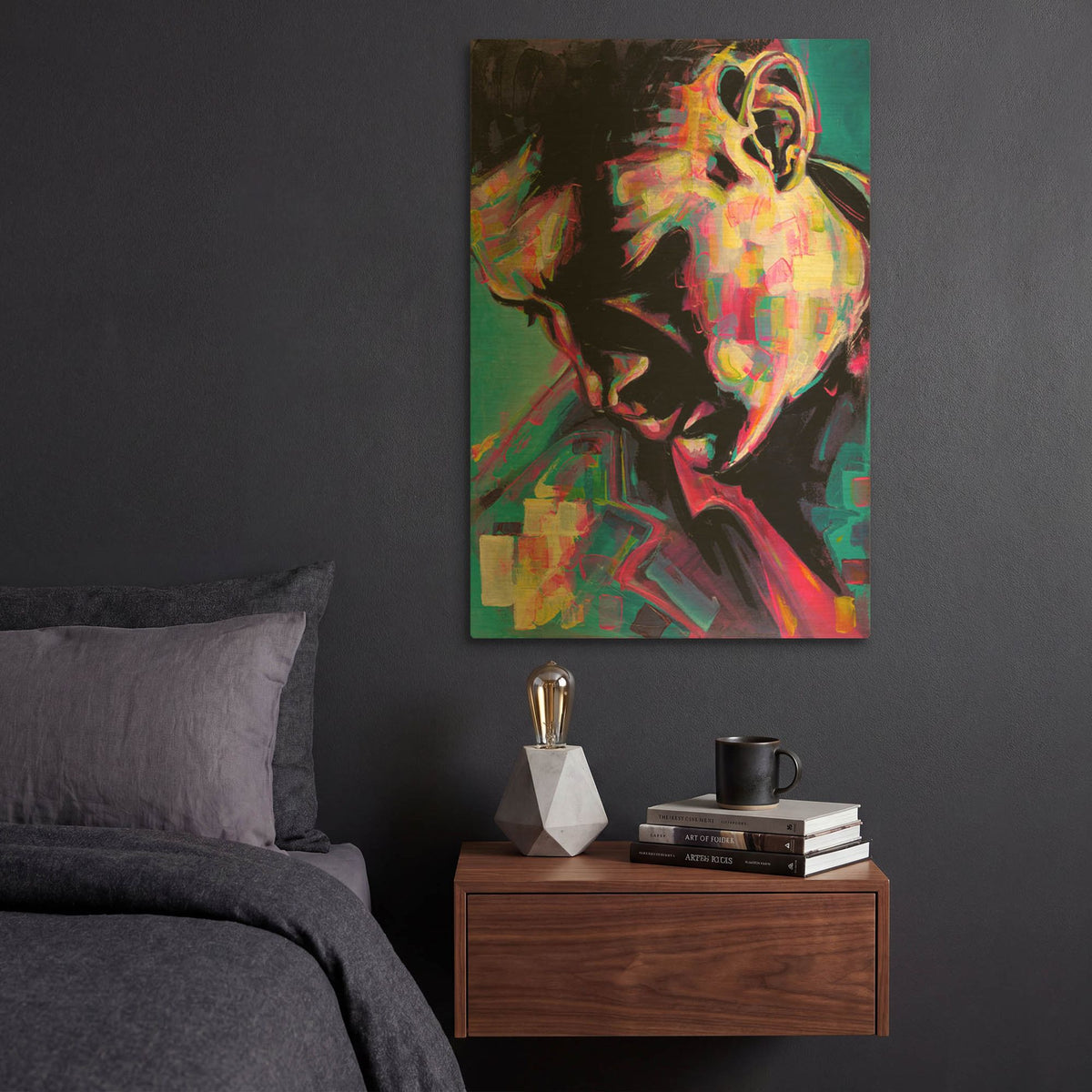'Poser' By Grey Gold Metal Wall Art