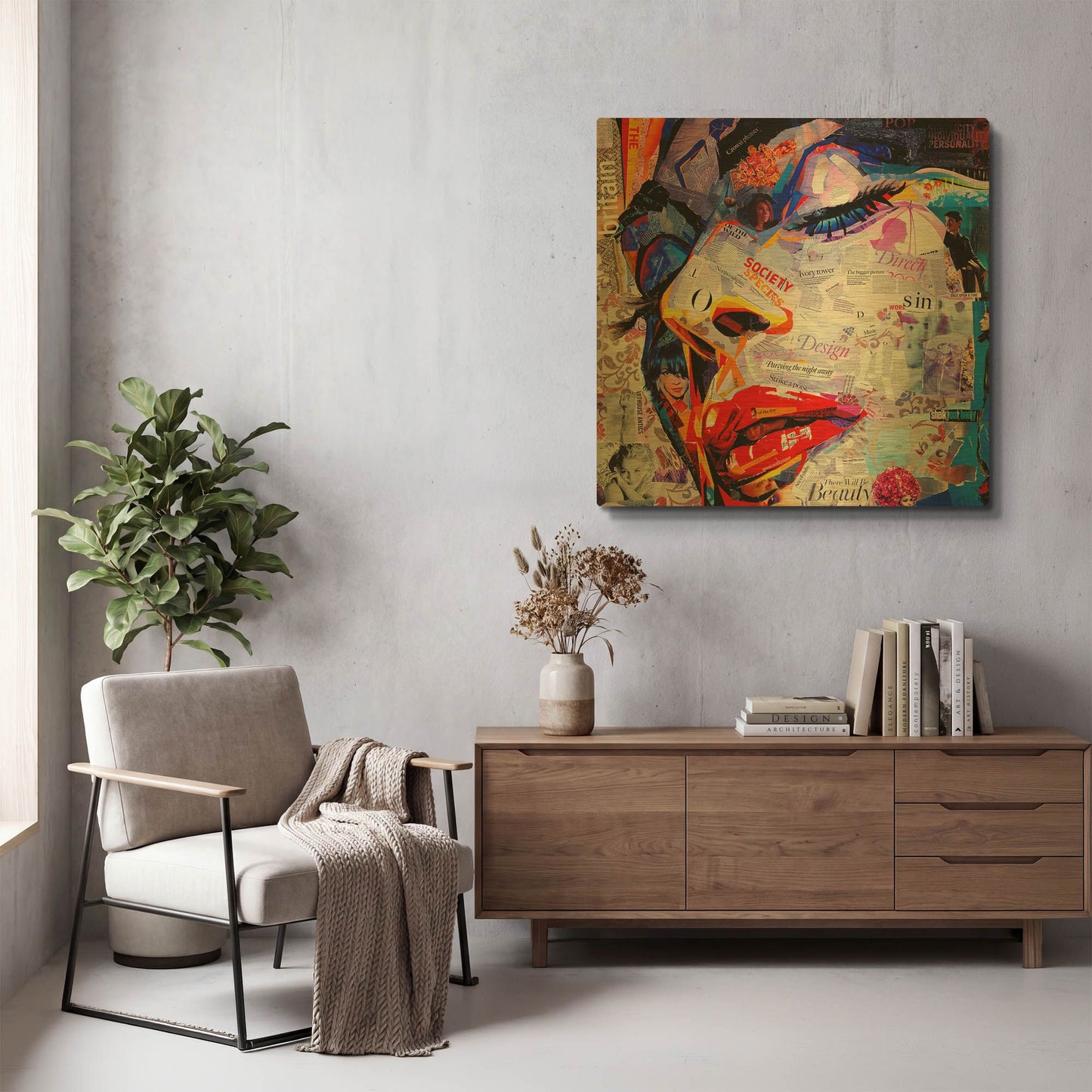 'Society' By Grey Gold Metal Wall Art