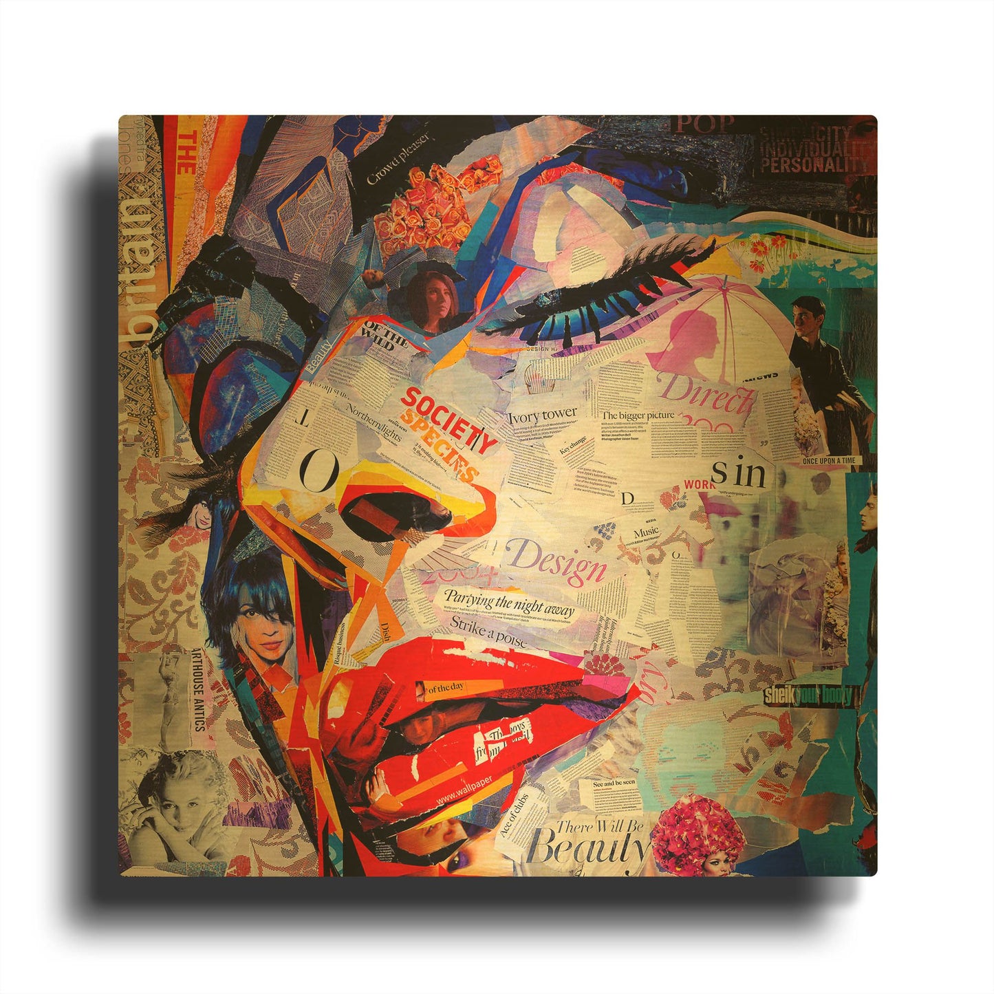 'Society' By Grey Gold Metal Wall Art