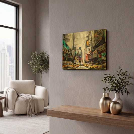 'Times Square' By Grey Gold Metal Wall Art