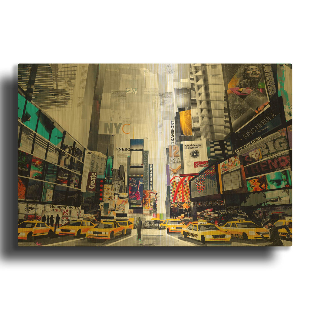 'Times Square' By Grey Gold Metal Wall Art