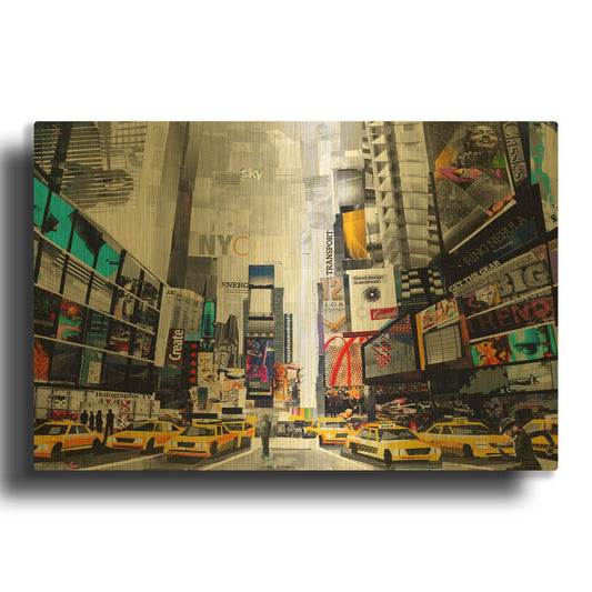'Times Square' By Grey Gold Metal Wall Art