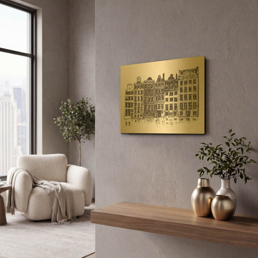 'Amsterdam II' By Incado Gold Metal Wall Art