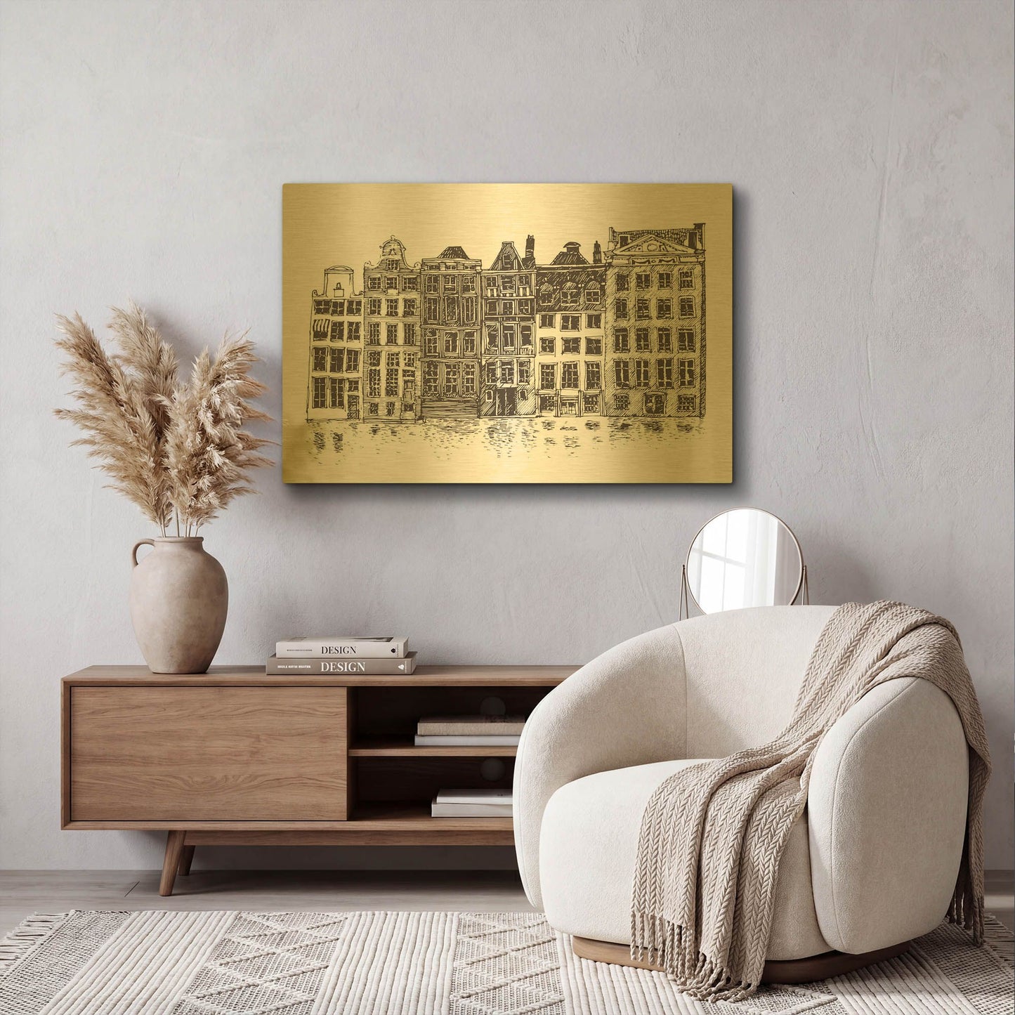 'Amsterdam II' By Incado Gold Metal Wall Art
