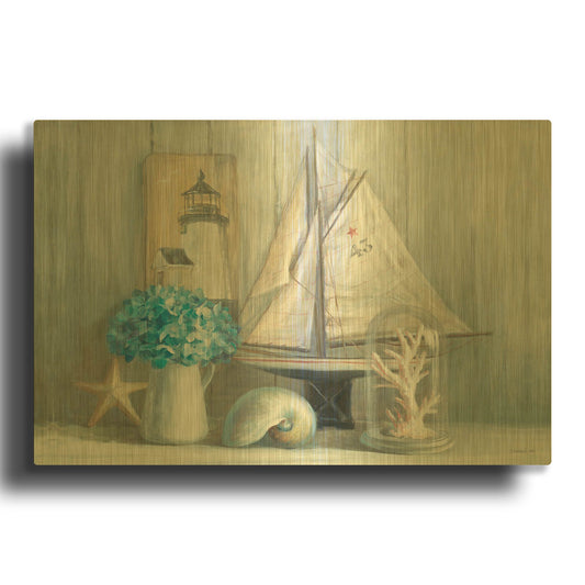'Summer House Crop' By Danhui Nai Gold Metal Wall Art