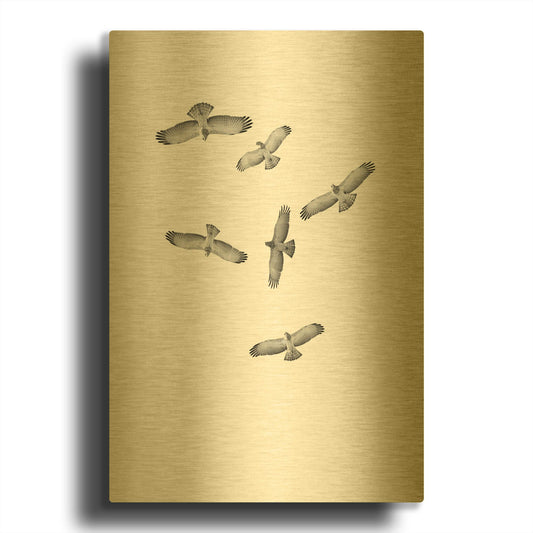 'Birds of Prey' By Incado Gold Metal Wall Art