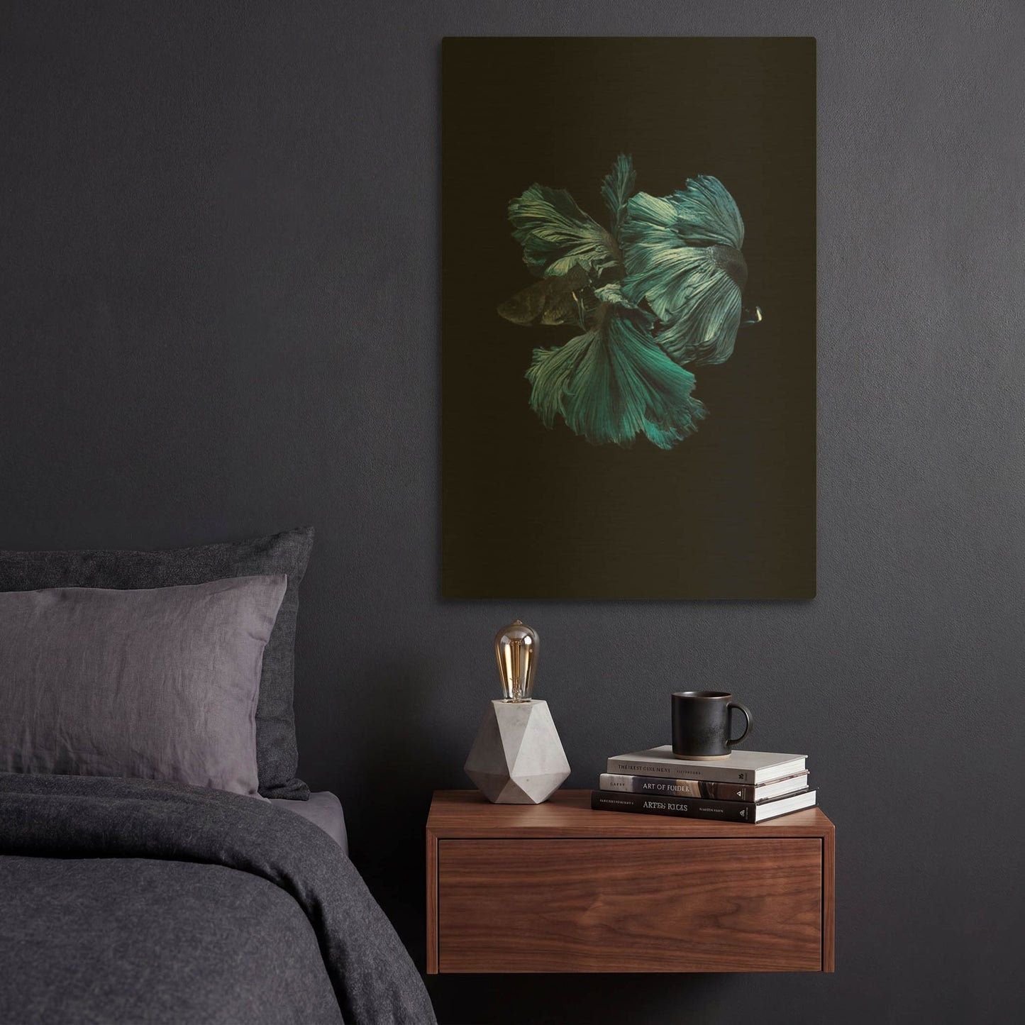 'Blue Betta' By Incado Gold Metal Wall Art