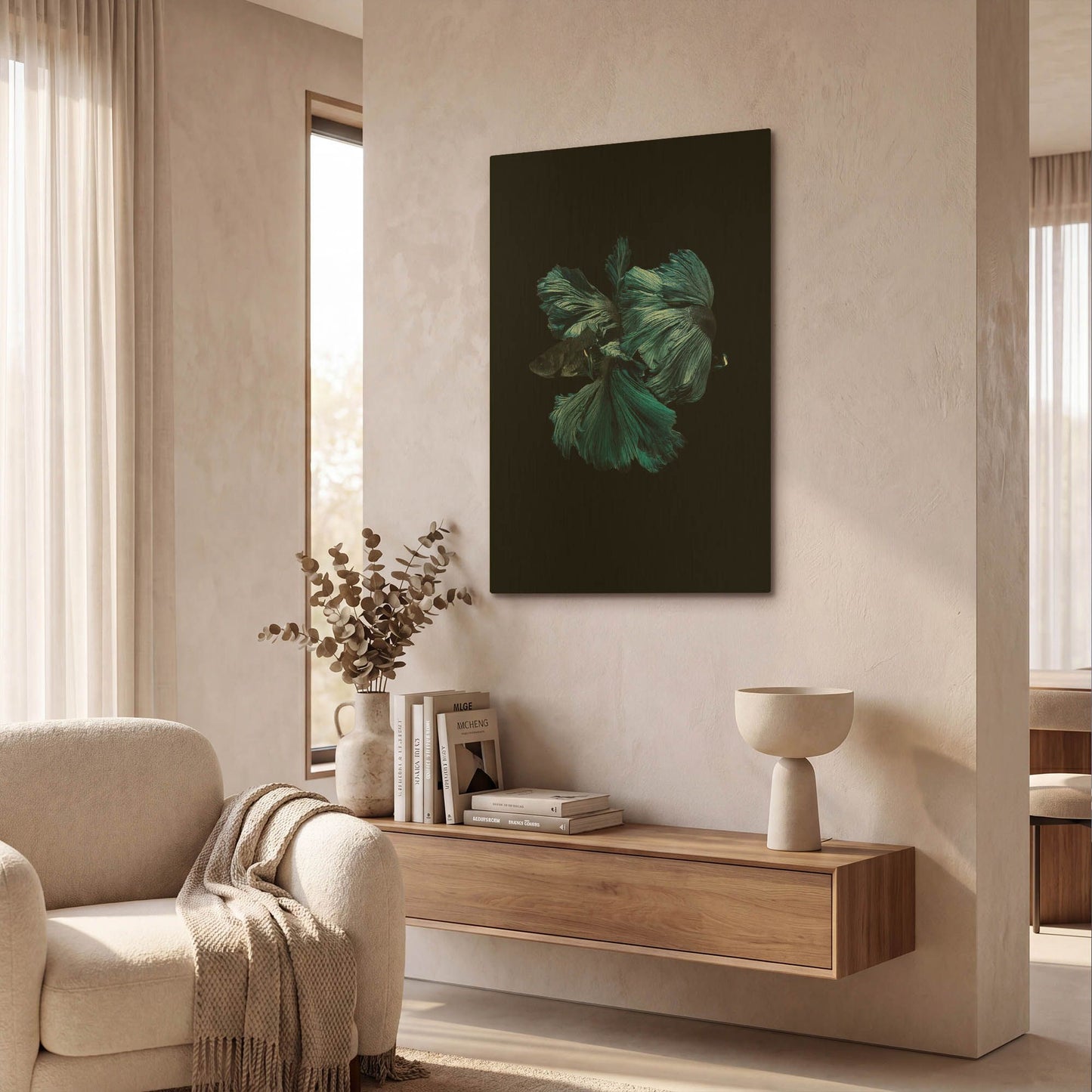 'Blue Betta' By Incado Gold Metal Wall Art