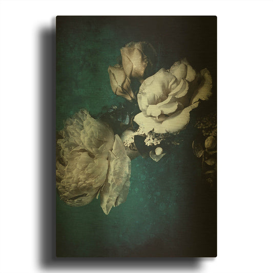 'Blue Flower 2' By Incado Gold Metal Wall Art