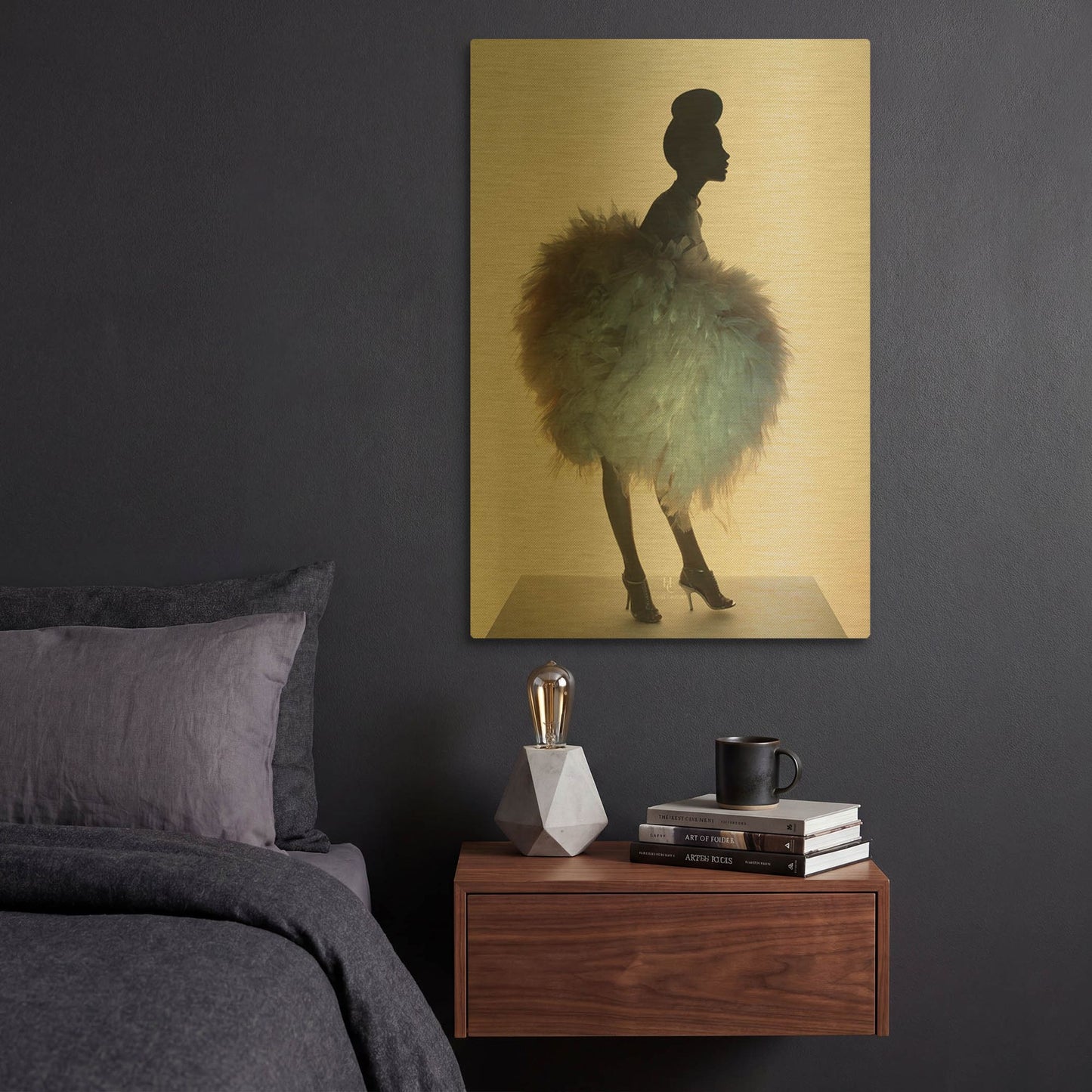 'Bluemingo' By Incado Gold Metal Wall Art
