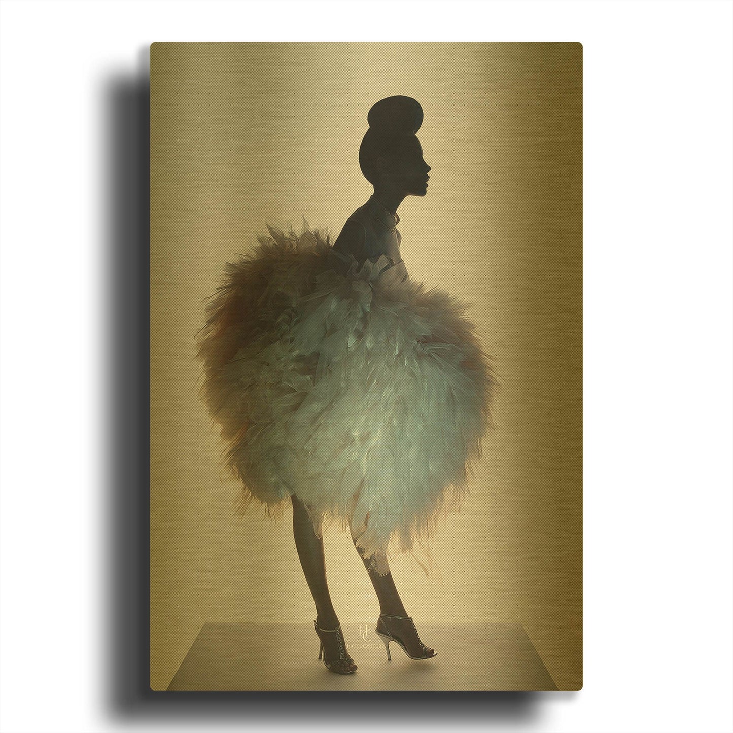 'Bluemingo' By Incado Gold Metal Wall Art