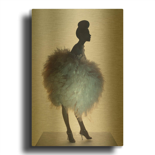 'Bluemingo' By Incado Gold Metal Wall Art