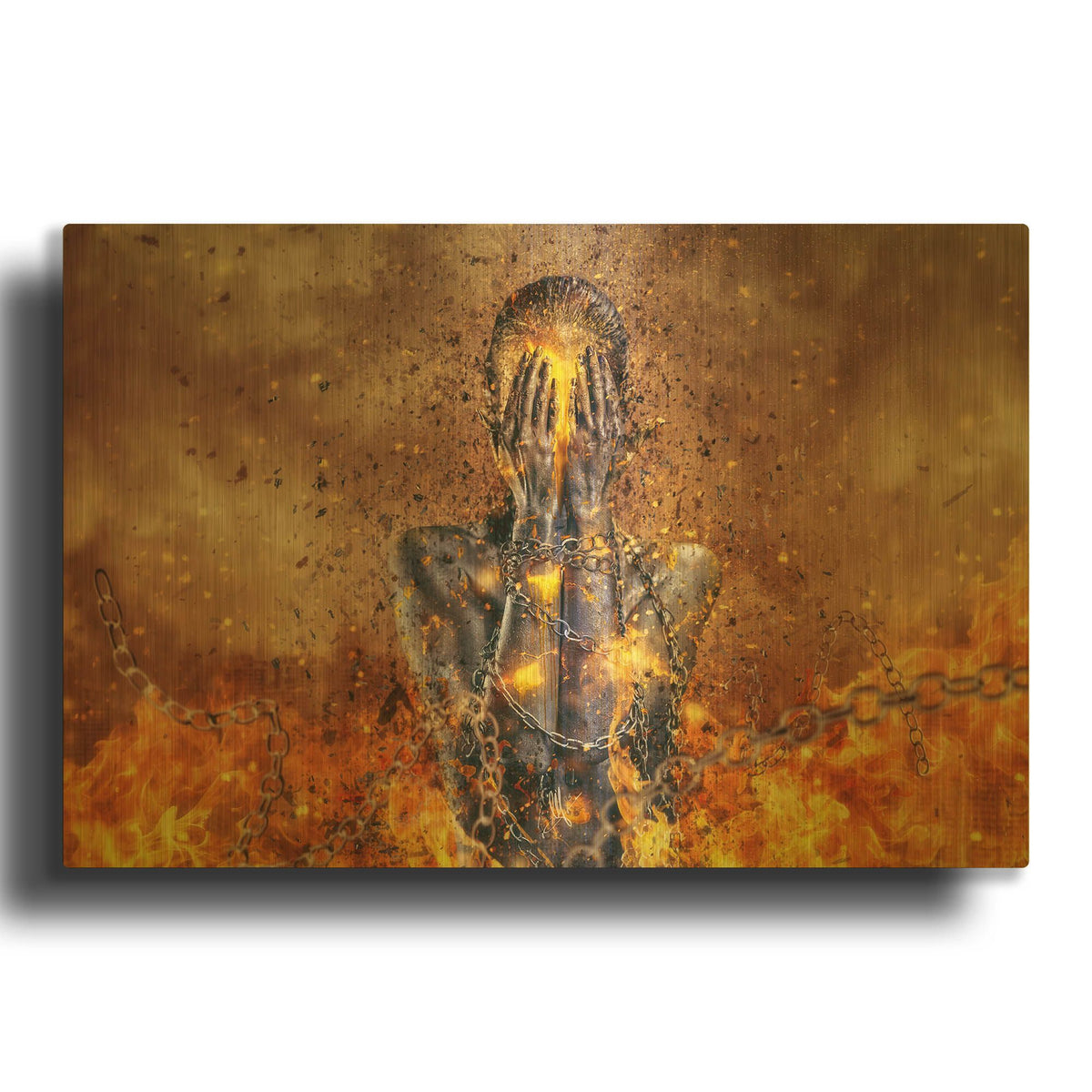 'Through Ashes Rise' By Mario Sanchez Nevado Gold Metal Wall Art