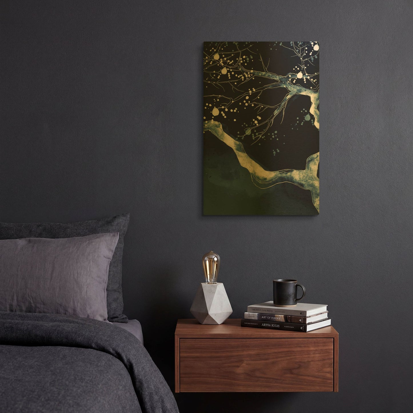 'Cherry Blossom Branch' By Incado Gold Metal Wall Art