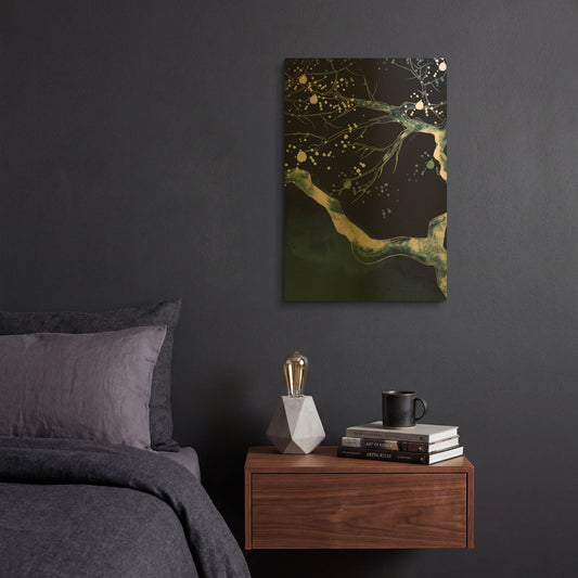 'Cherry Blossom Branch' By Incado Gold Metal Wall Art