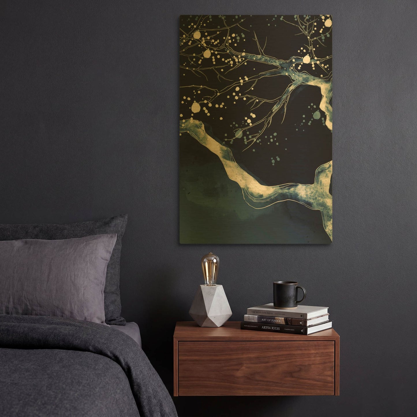 'Cherry Blossom Branch' By Incado Gold Metal Wall Art