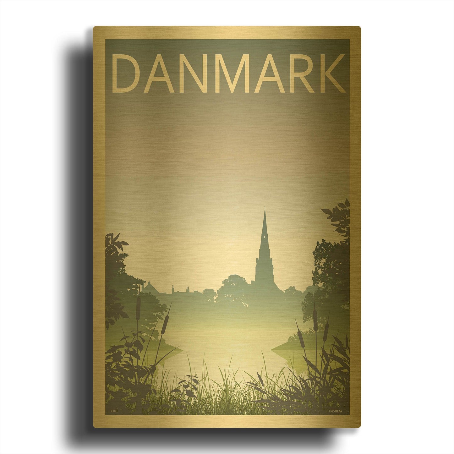 'Church' By Incado Gold Metal Wall Art