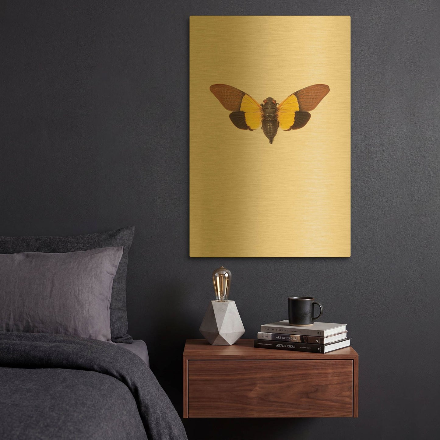 'Cicada' By Incado Gold Metal Wall Art