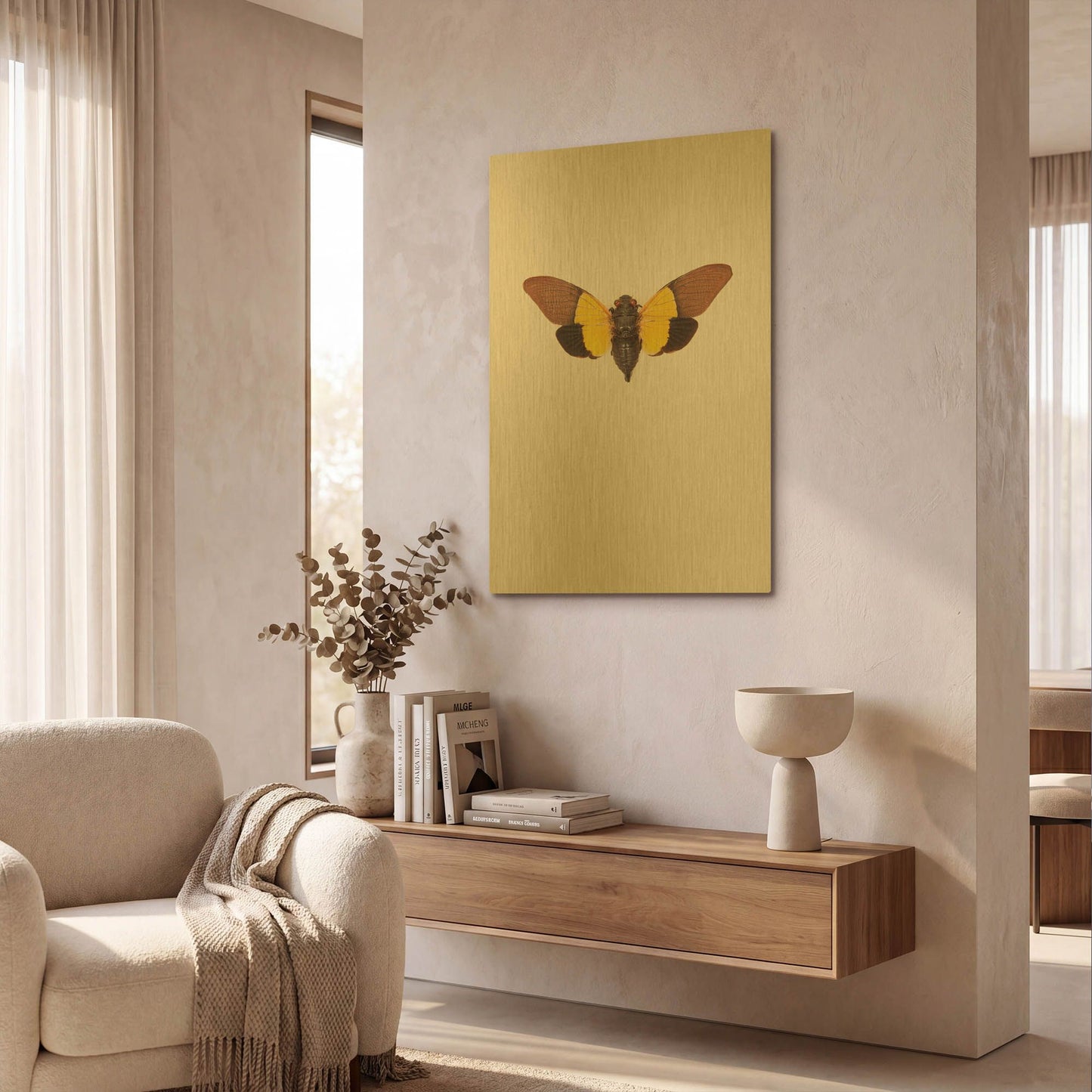 'Cicada' By Incado Gold Metal Wall Art