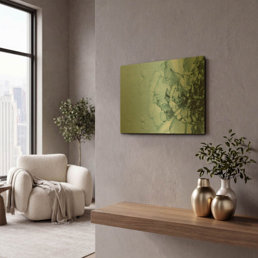 'Close Up Flower' By Incado Gold Metal Wall Art