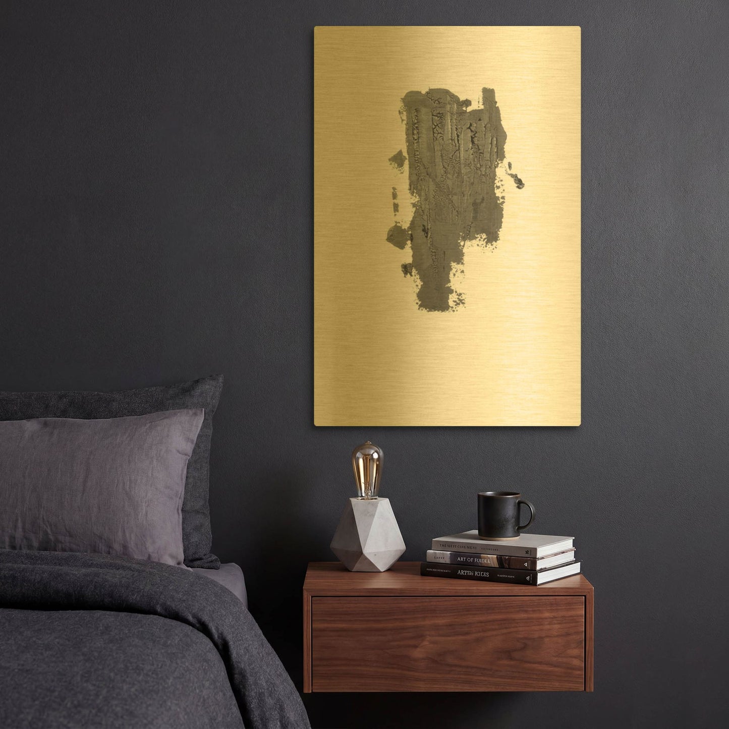 'Coal I' By Incado Gold Metal Wall Art
