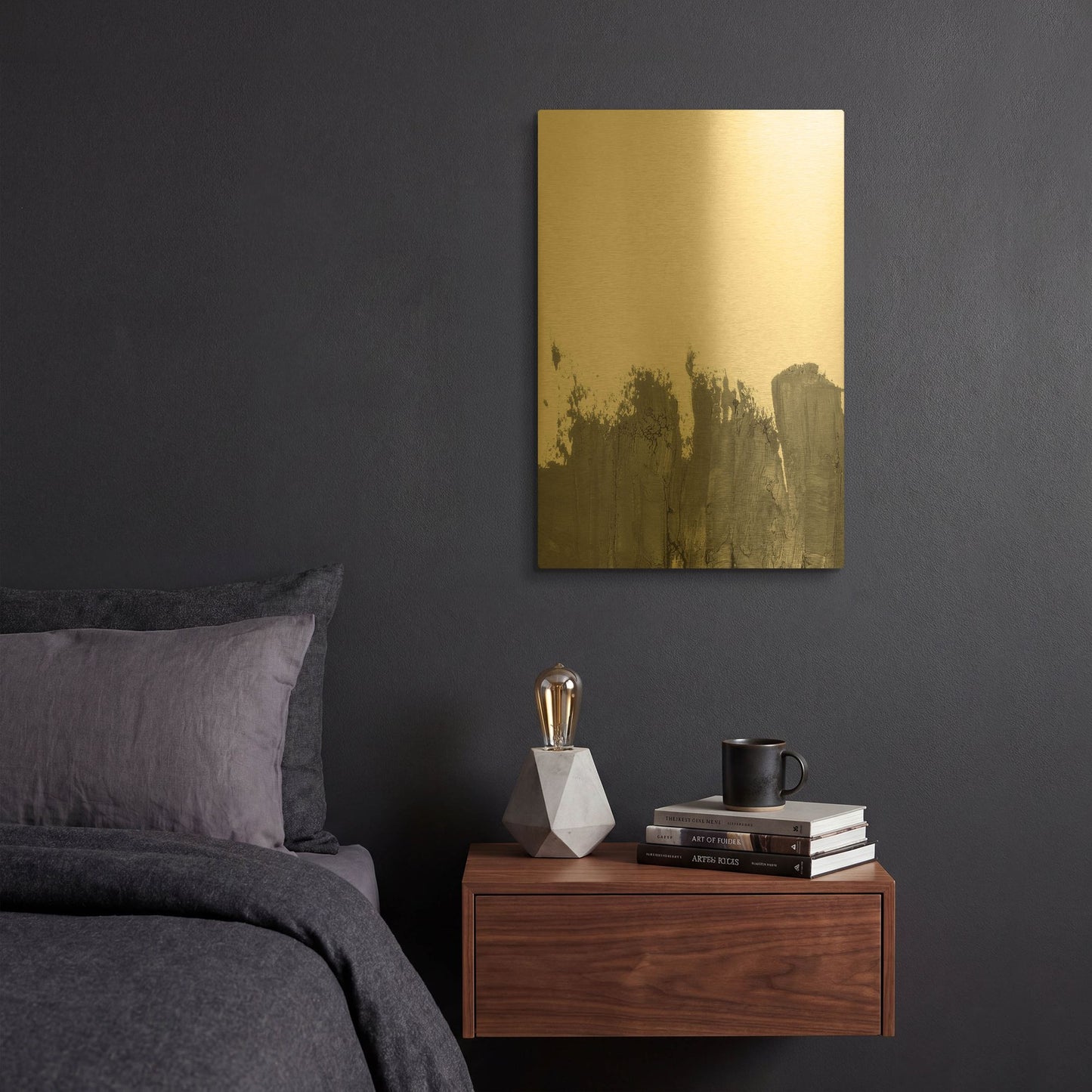 'Coal II' By Incado Gold Metal Wall Art