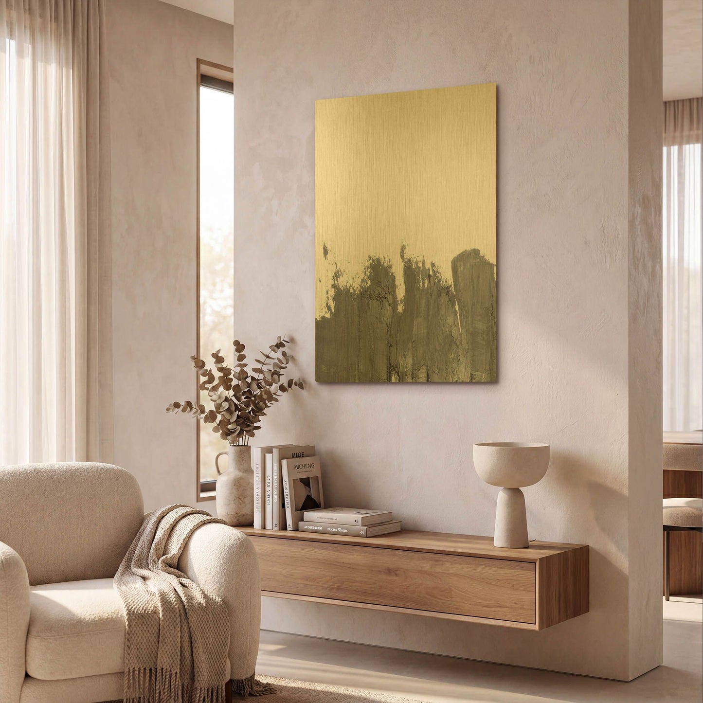 'Coal II' By Incado Gold Metal Wall Art