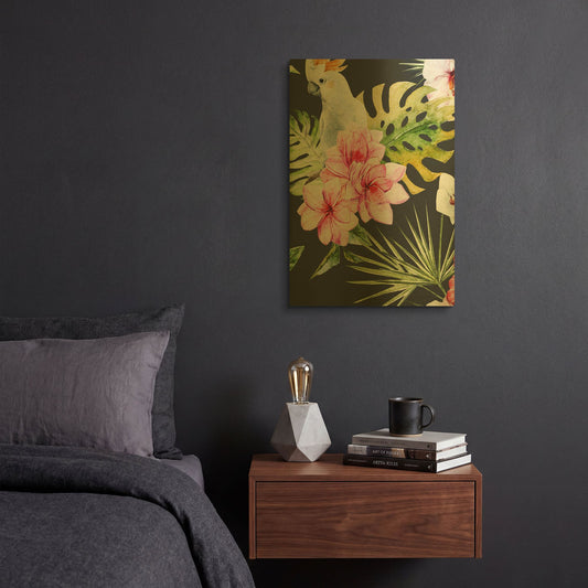 'Cockatoo Dark' By Incado Gold Metal Wall Art