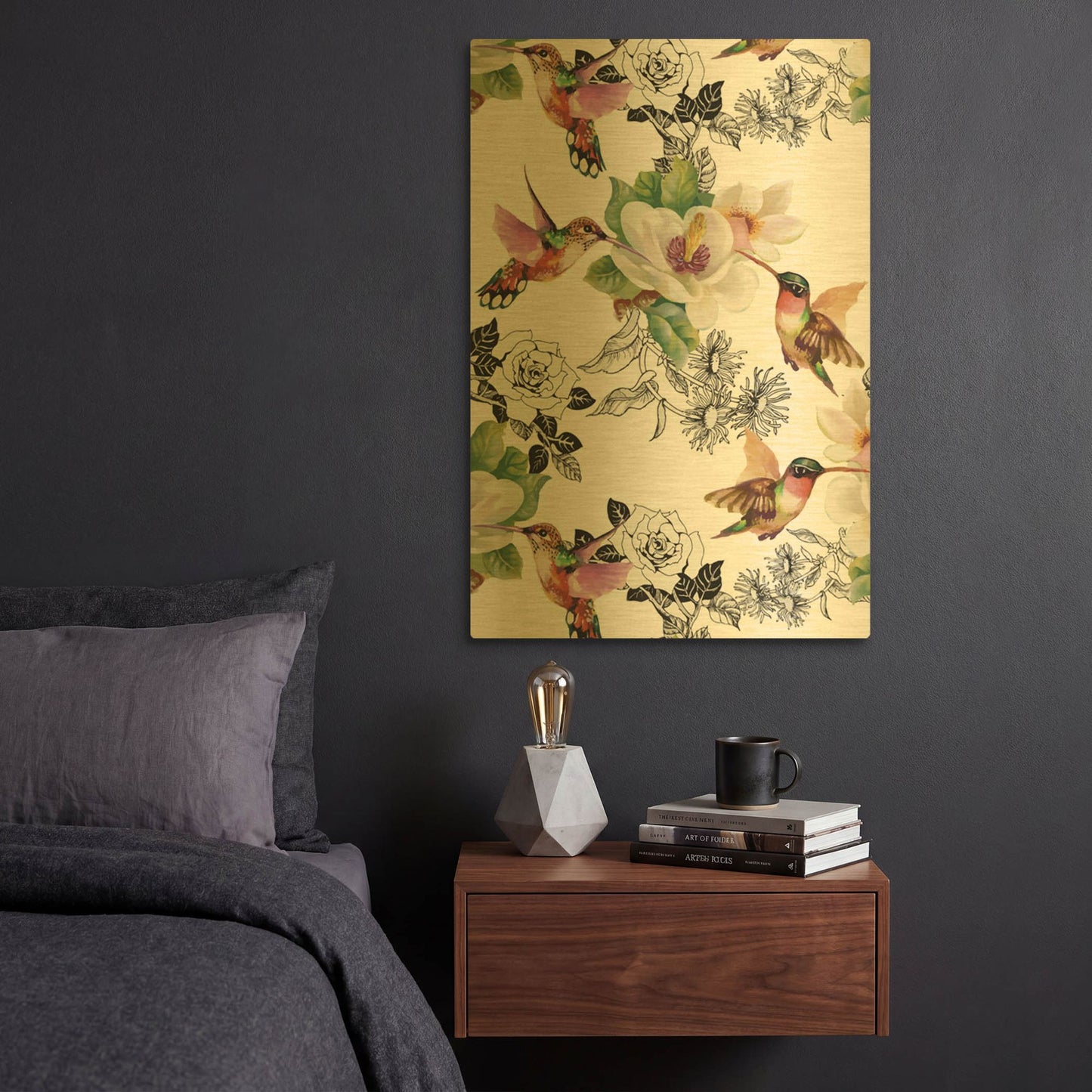 'Colibris' By Incado Gold Metal Wall Art