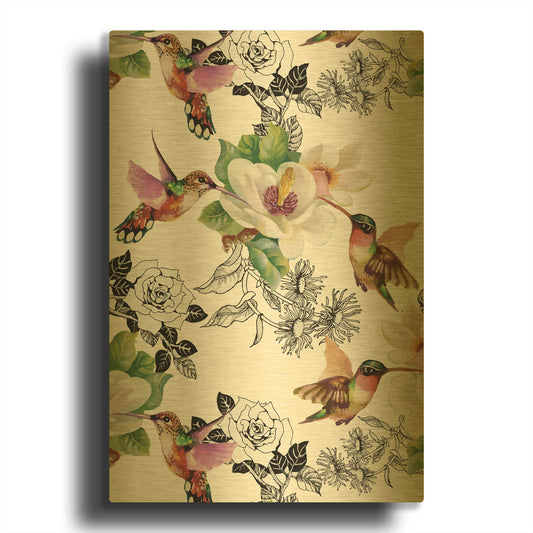 'Colibris' By Incado Gold Metal Wall Art