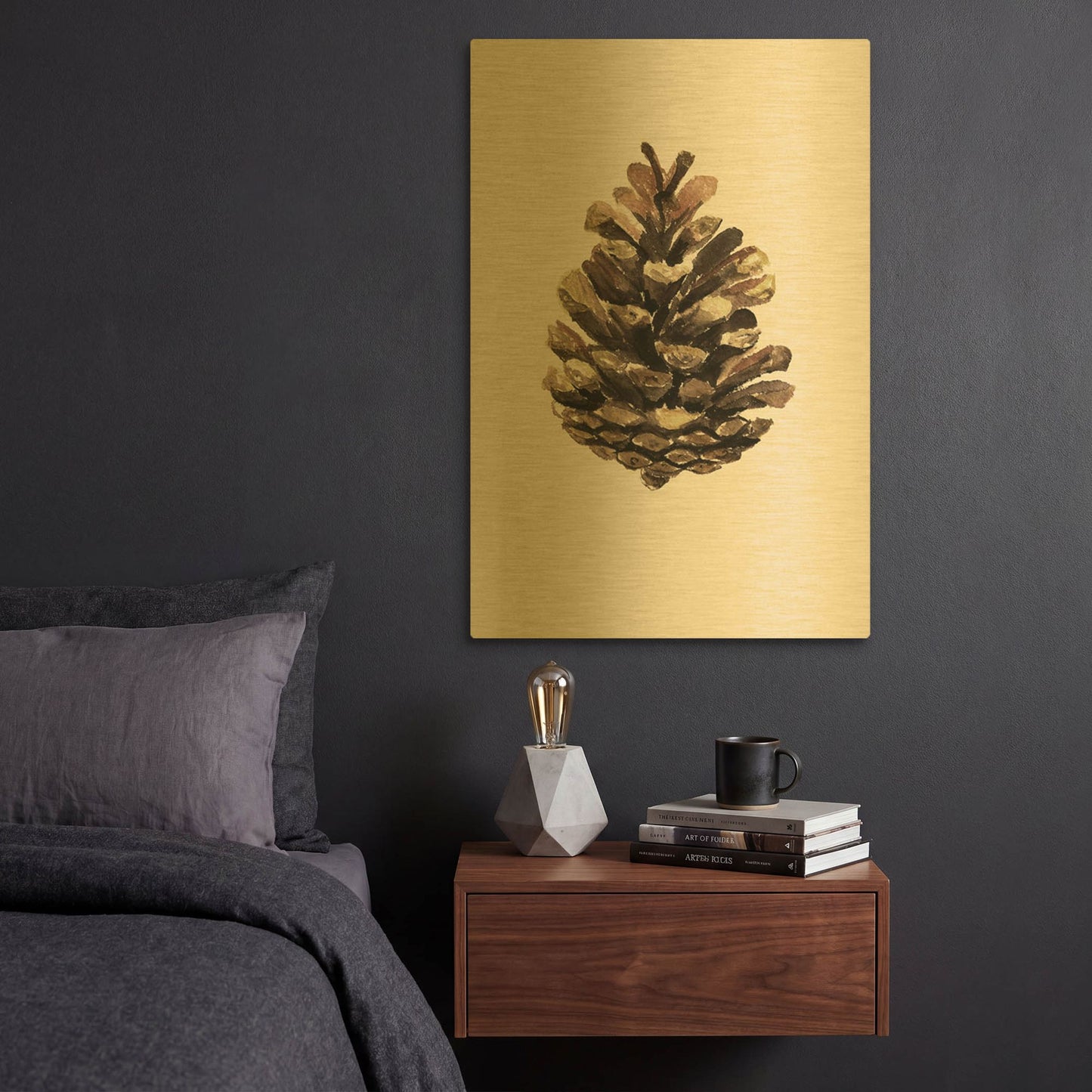 'Cone' By Incado Gold Metal Wall Art