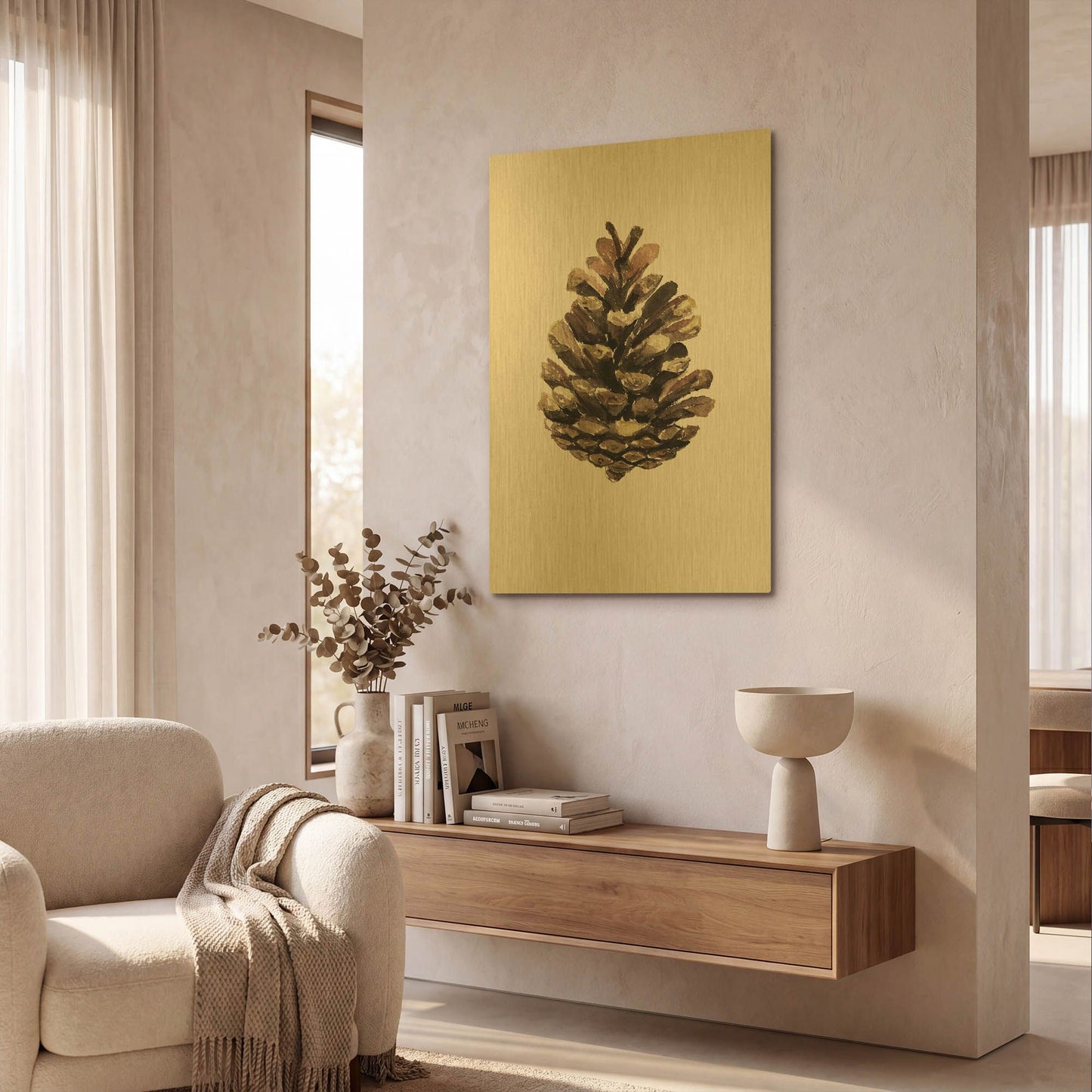 'Cone' By Incado Gold Metal Wall Art